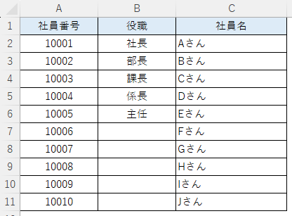 社員表に役職列を追加